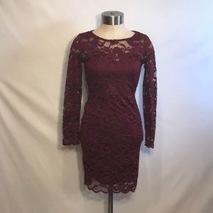 Maroon Ambiance lace dress